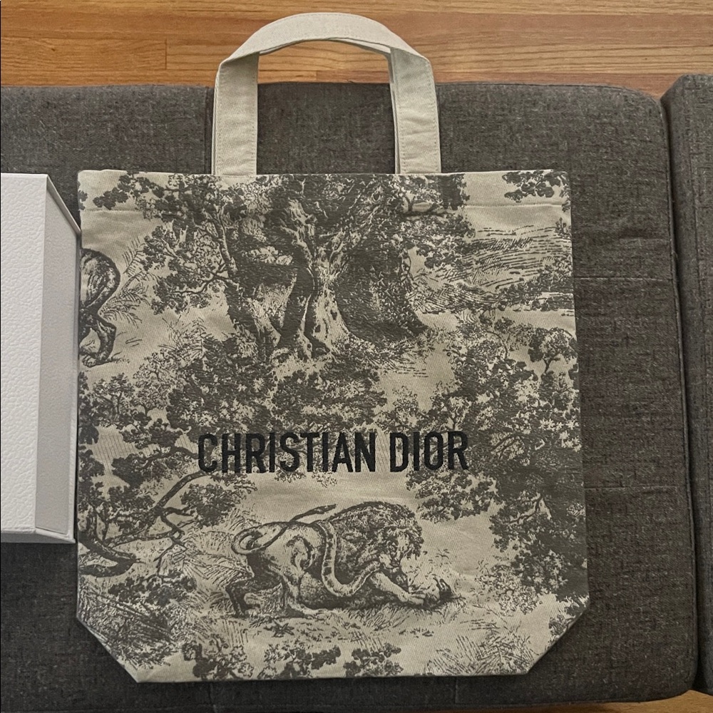 ***Authentic ***Dior Artistic Beige and Black Canvas Tote